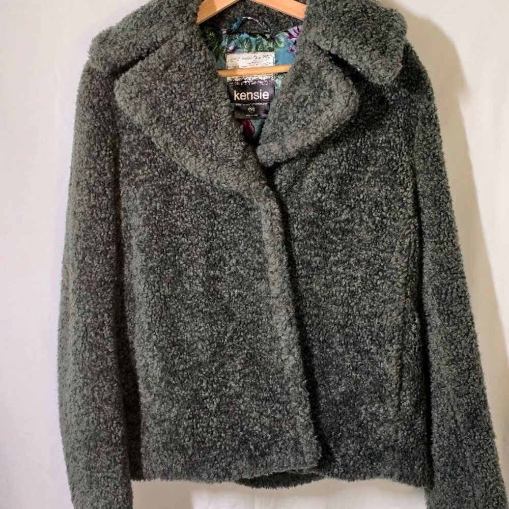 Kensie dark sage green coat size M